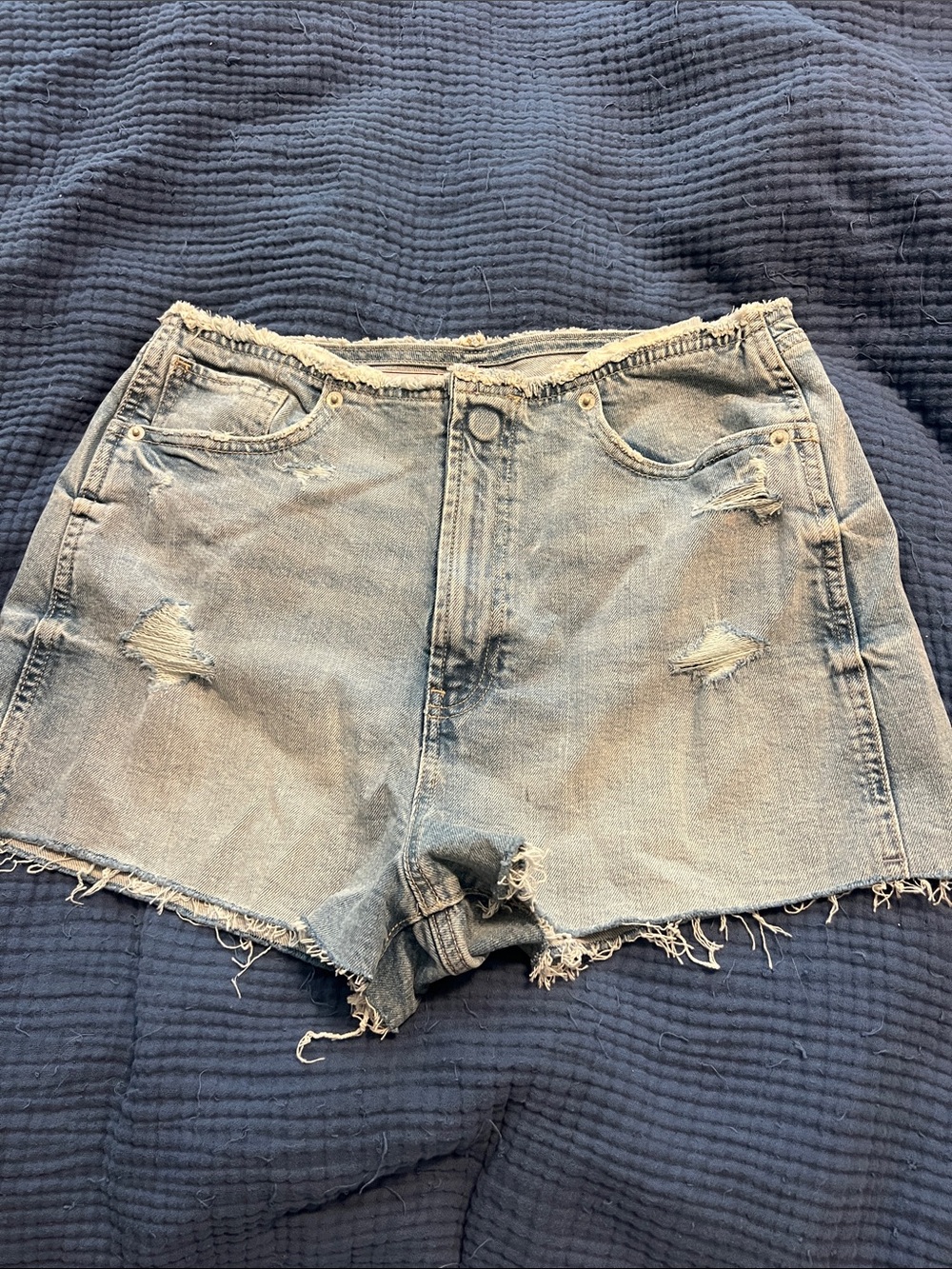 GAP Light Blue Distressed Denim Cutoff Shorts
